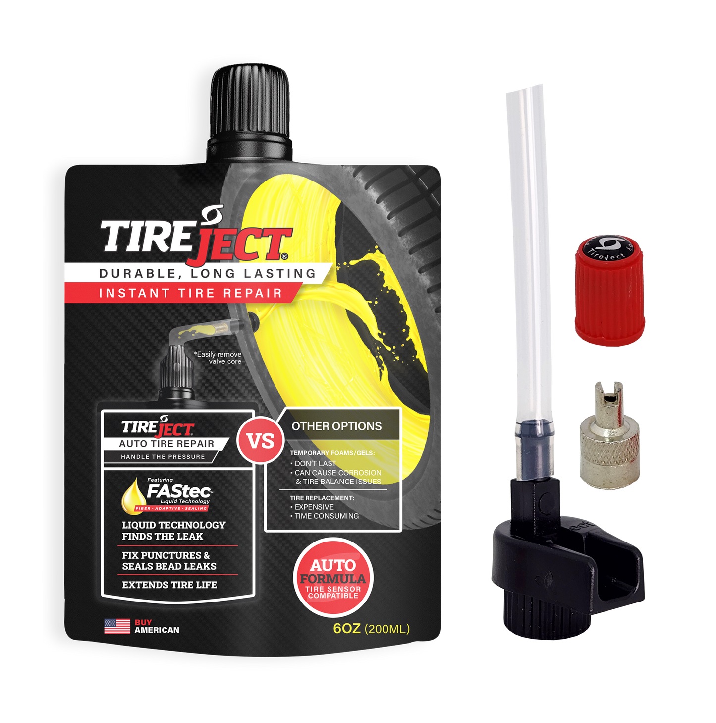 AUTO Instant Tire Repair Kit: Car/Sedan (6oz)