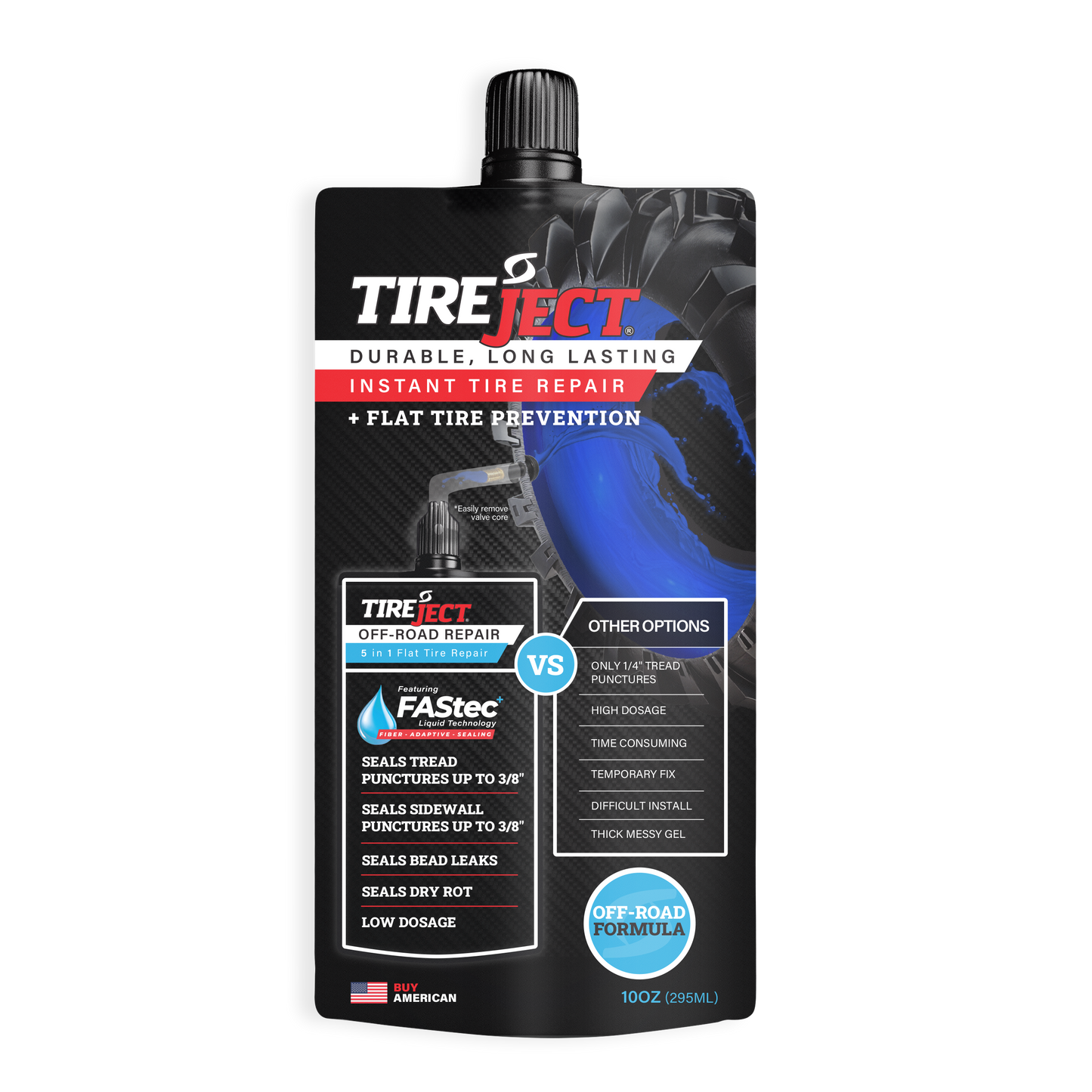 OFF-ROAD Instant Tire Repair Kit (10oz for ATV+SxS+Mower+Golf-cart+etc)